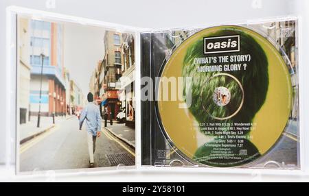 Photo of the original 1995 CD (What's the Story) Morning Glory? by British rock band Oasis Stock Photo