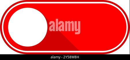 Red Off toggle switch button icon symbol. Flat vector illustration Stock Vector