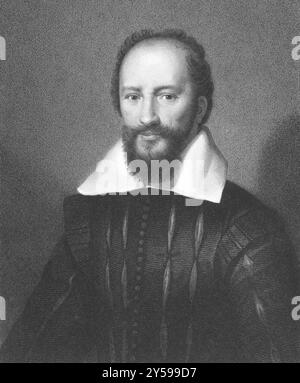 Maximilien de Bethune, duc de Sully (1560-1641) on engraving from the 1800s. French statesman who, as the trusted minister of King Henry IV, substanti Stock Photo