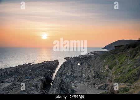 Sunset from Croyde, Devon, England, United Kingdom, Europe Stock Photo