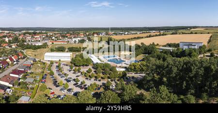 Aerial view over Harzgerode Stock Photo