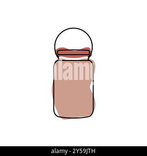 Measuring cup simple outline icon. Glass jar vector. Jar for spices. Vector illustration. Stock Vector