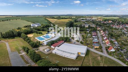 Aerial view over Harzgerode Stock Photo