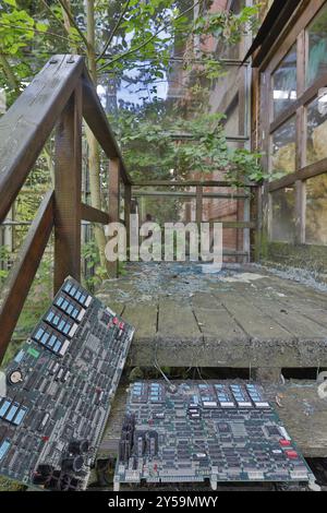 Old mainboard circuit boards Stock Photo