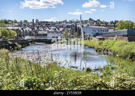 Teviot River, Hawick, Scotland, United Kingdom, Europe Stock Photo