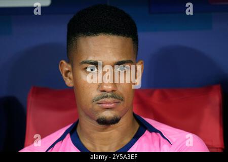 Samuel Lino of Atletico de Madrid during the UEFA Champions League match between Atletico de Madrid and RB Leipzig played at Civitas Metropolitano Stadium on September 19, 2024 in Madrid, Spain. (Photo by Juan Perez / PRESSINPHOTO) Stock Photo