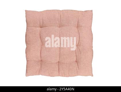 Comfort pink pillow, home textile isolated on white background Stock Photo