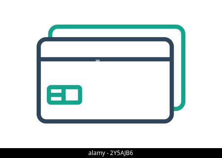 Credit card icon. line icon style. icon related to bill and payment. business elements vector illustration Stock Vector