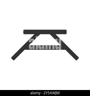 Picnic table chair icon outline vector. Foldable bench. Farden compact ...