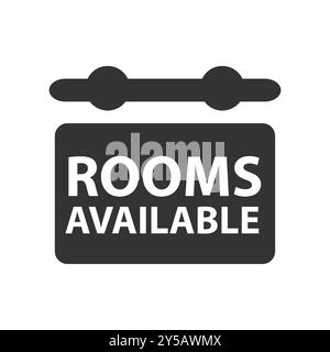 Rooms Available Sign for Hotel and Accommodation. Stock Vector