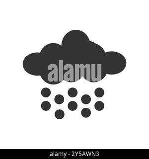 Weather Icon Representing Snowfall and Clouds. Stock Vector