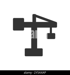 Silhouette of a Construction Crane Icon. Stock Vector