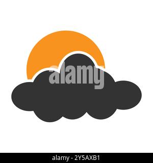 Sunrise Behind Dark Cloud Vector Illustration. Stock Vector