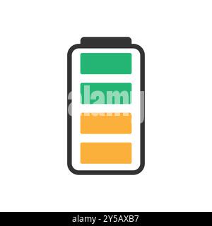 Battery Icon Indicating Medium Charge Status. Stock Vector