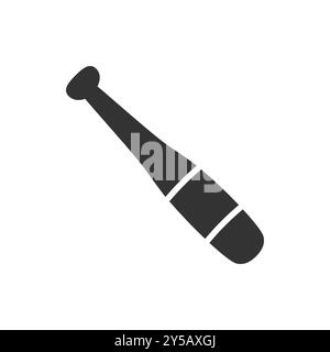 Black and White Baseball Bat Icon Design. Stock Vector