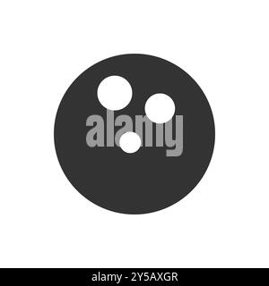 Simple Black Bowling Pin Icon on White Background. Stock Vector