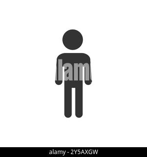 Human Figure Icon Illustration in Black and White. Stock Vector