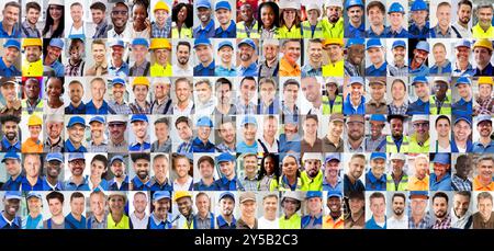 Professional Worker Group. Engineers, Handymen And Janitors Stock Photo