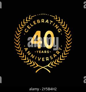 40 years design template. 40th vector and illustration. Stock Vector