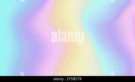 Pastel colored colorful holographic blurred grainy background. Abstract multi-colored iridescent textured background with noise in 4k resolution. Stock Photo