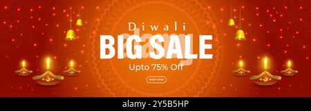 Vector illustration of Happy Diwali Sale social media feed template Stock Vector