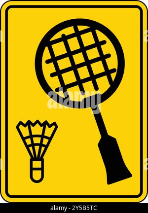 Badminton Black Icon On White Background Stock Vector