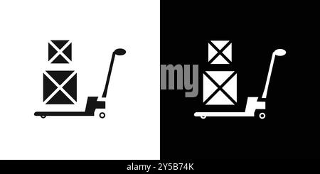 Hand pallet jack icon vector logo set collection or bundle pack group Stock Vector