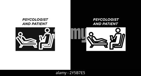 psychologist and patient icon vector logo set collection or bundle pack group Stock Vector