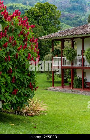 Hacienda El Rosario, amazing rural houses in the Colombian Coffee Region, Caldas, Colombia - stock photo Stock Photo