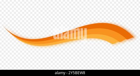 Vector illustration of curved stripes with shadow on transparent background Stock Vector