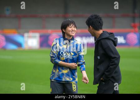 Crawley, UK. 21st Sep, 2024. Crawley, England, September 21st 2024: Honoka Hayashi (6 Everton) ahead of the Barclays FA Womens Super League game between Brighton and Hove Albion and Everton at Broadfield Stadium, Crawley. (Tom Phillips/SPP) Credit: SPP Sport Press Photo. /Alamy Live News Stock Photo