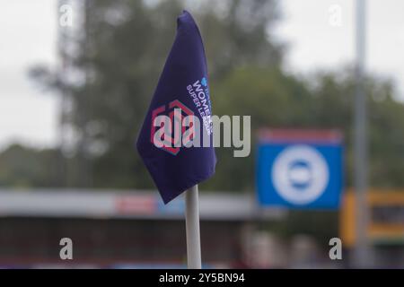 Crawley, UK. 21st Sep, 2024. Crawley, England, September 21st 2024: The scene is set ahead of the Barclays FA Womens Super League game between Brighton and Hove Albion and Everton at Broadfield Stadium, Crawley. (Tom Phillips/SPP) Credit: SPP Sport Press Photo. /Alamy Live News Stock Photo