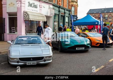 Westbourne, Bournemouth, Dorset, UK. 21st September 2024. Visitors flock to the coastal village of Westbourne for the inaugural Westbourne Motor Show, a free event to attract visitors to the village and local shops. FERRARI F355 Credit: Carolyn Jenkins/Alamy Live News Stock Photo