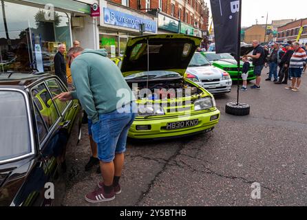 Westbourne, Bournemouth, Dorset, UK. 21st September 2024. Visitors flock to the coastal village of Westbourne for the inaugural Westbourne Motor Show, a free event to attract visitors to the village and local shops. Credit: Carolyn Jenkins/Alamy Live News Stock Photo