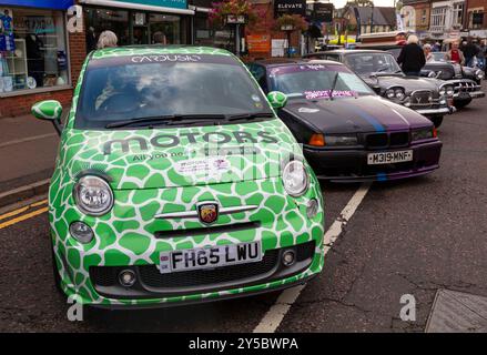 Westbourne, Bournemouth, Dorset, UK. 21st September 2024. Visitors flock to the coastal village of Westbourne for the inaugural Westbourne Motor Show, a free event to attract visitors to the village and local shops. ABARTH 595 Credit: Carolyn Jenkins/Alamy Live News Stock Photo