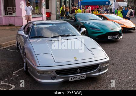 Westbourne, Bournemouth, Dorset, UK. 21st September 2024. Visitors flock to the coastal village of Westbourne for the inaugural Westbourne Motor Show, a free event to attract visitors to the village and local shops. FERRARI F355 Credit: Carolyn Jenkins/Alamy Live News Stock Photo