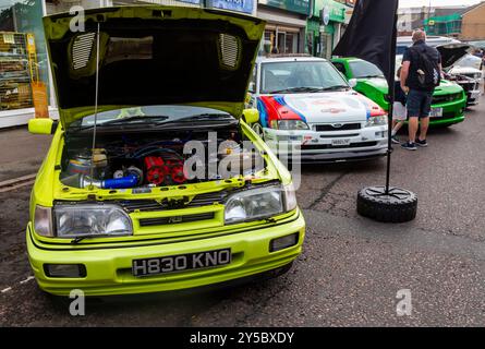 Westbourne, Bournemouth, Dorset, UK. 21st September 2024. Visitors flock to the coastal village of Westbourne for the inaugural Westbourne Motor Show, a free event to attract visitors to the village and local shops. Ford Sierra Credit: Carolyn Jenkins/Alamy Live News Stock Photo