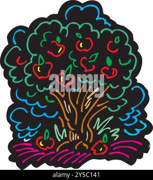 apple tree vector illustration agriculture symbol concept Stock Vector