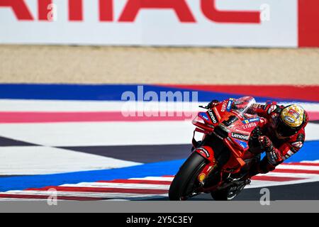 Francesco Bagnaia Italian Ducati Lenovo Team Ducati during Gran Premio Pramac dellâEmilia-Romagna - Paddock and Rider, MotoGP World Championship in Misano, Italy, September 21 2024 Stock Photo