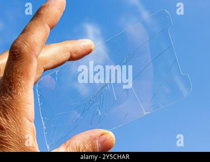 broken phone screen protector Stock Photo