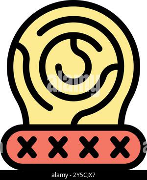 Brain with xs showing memory loss concept icon, outline style Stock Vector