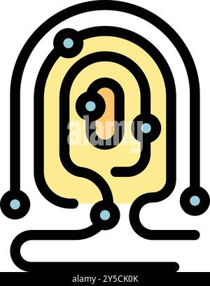 Fingerprint scanning system verifying identity using biometrics for high tech security access Stock Vector
