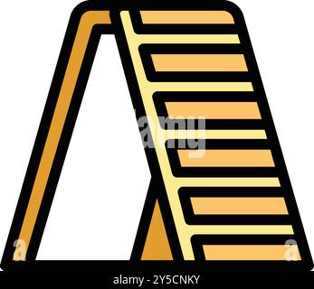 Dog agility ramp equipment being used to help improve a dogs fitness and health Stock Vector