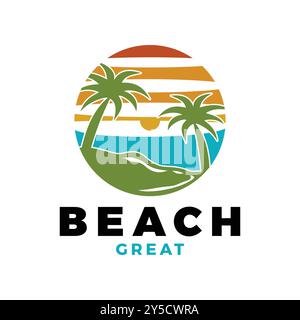 Beach Icon Logo Design Template Stock Vector