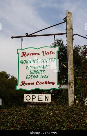 Tea Room sign, Horner, Somerset Stock Photo