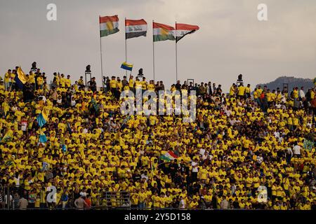 Duhok, Iraq. 20th Sep, 2024. Duhok club fans seen before the opening match of the Iraq Stars League between Duhok and Al-Zawraa clubs at Duhok International Stadium. Credit: SOPA Images Limited/Alamy Live News Stock Photo