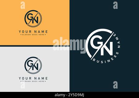 Vector Template for Initial Letter GN Logo - Elegant Monogram Logo for Alphabet G and N Stock Vector