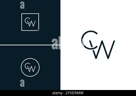 Abstract Letter CW Logo - Initial Monogram Template for Alphabet C and W Stock Vector