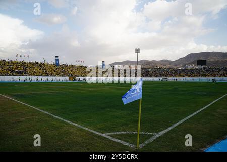 Duhok, Iraq. 20th Sep, 2024. A general view of Duhok International Stadium before the opening match of the Iraq Stars League between Duhok and Al-Zawraa clubs. (Photo by Ismael Adnan/SOPA Images/Sipa USA) Credit: Sipa USA/Alamy Live News Stock Photo