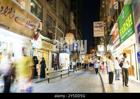 Souk shopping street in central manama city bahrain at night Stock Photo